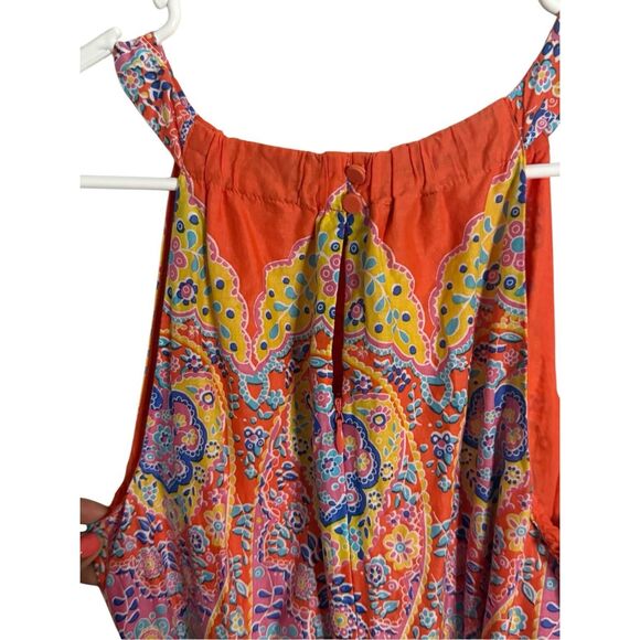 Talbots TIERED HALTER MAXI DRESS MEDALLION Size 4 Petite - Picture 6 of 9